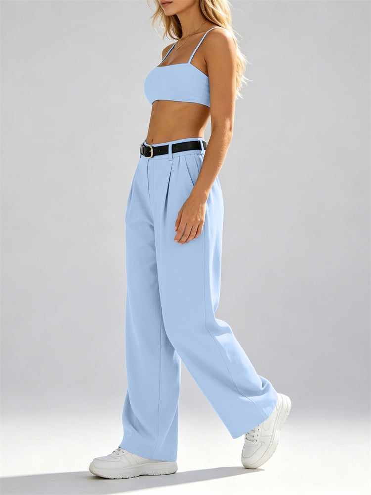 Gym Tracksuit Yoga Set 2 Pieces Workout Outfits Fitness Sportswear Wide Leg Pant Sports Bra Athletic Wear Women Clothes - Image 2