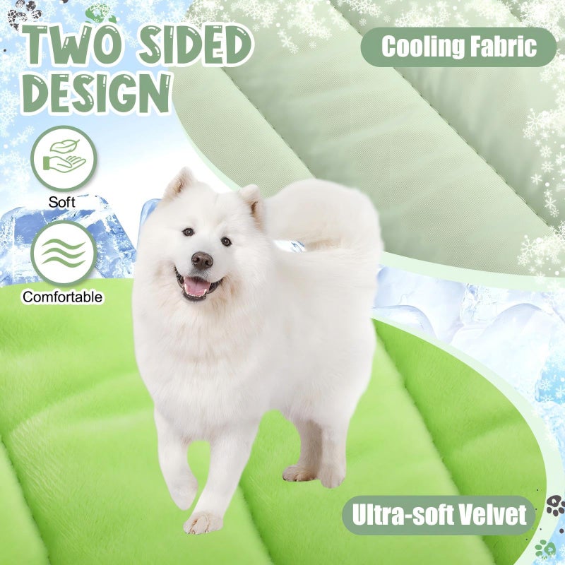 Tinideya 4 Pack Dog Cooling Mats with Storage Bags 35"x22" Ice Green Cooling Mat for Dogs Cats Washable Foldable Pet Self-Cooling Mat and Sleeping Pad for Summer Crate Bed Indoor and Outdoor Floor - Image 4