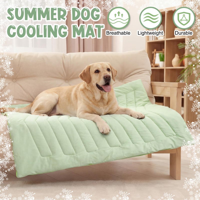 Tinideya 4 Pack Dog Cooling Mats with Storage Bags 35"x22" Ice Green Cooling Mat for Dogs Cats Washable Foldable Pet Self-Cooling Mat and Sleeping Pad for Summer Crate Bed Indoor and Outdoor Floor - Image 3