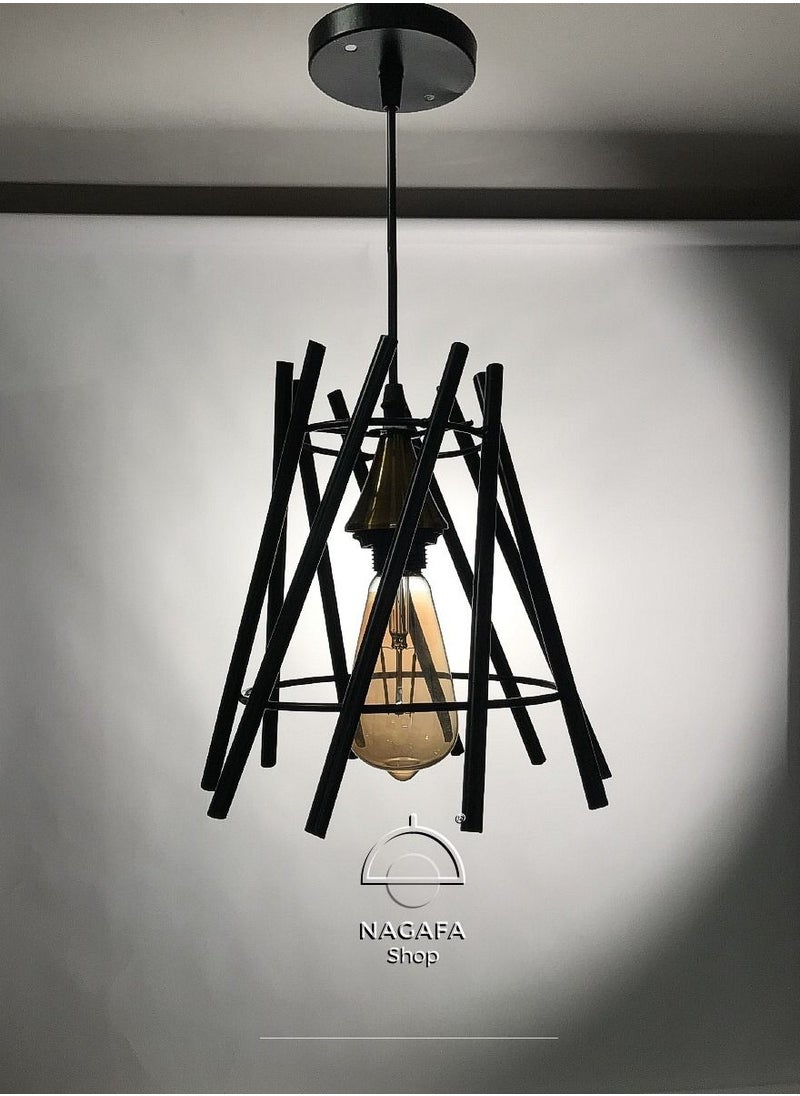 نجفة شوب دلايه بيانو مودرن اسود-R1044  - Image 3