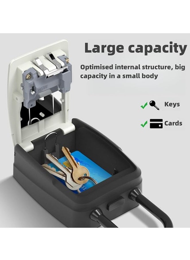 Key safe with code, wall and hanging key lock box for outdoor, combined security safe for real estate agent, small