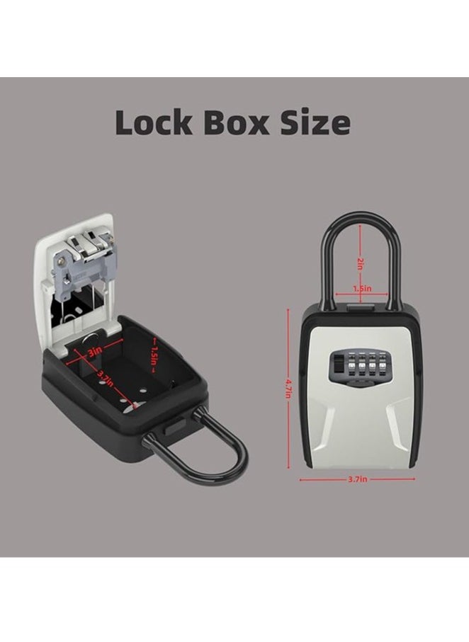 Key safe with code, wall and hanging key lock box for outdoor, combined security safe for real estate agent, small