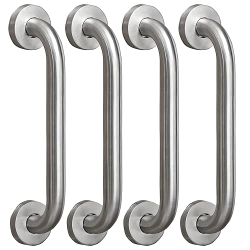FORTUNE Stainless Steel Grab Bar for Bathroom & Bathtub Wall Mounted Safety Hand Support Rail Matt Finish - Balance Handle - Towel Bar - (10 Inch, Pack of 4) - Image 1