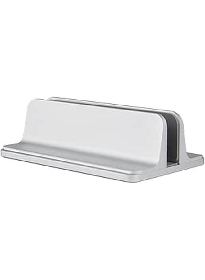 Silver Aluminum Laptop Stand Vertical Holder for MacBook Notebook Cooling Storage - Image 1
