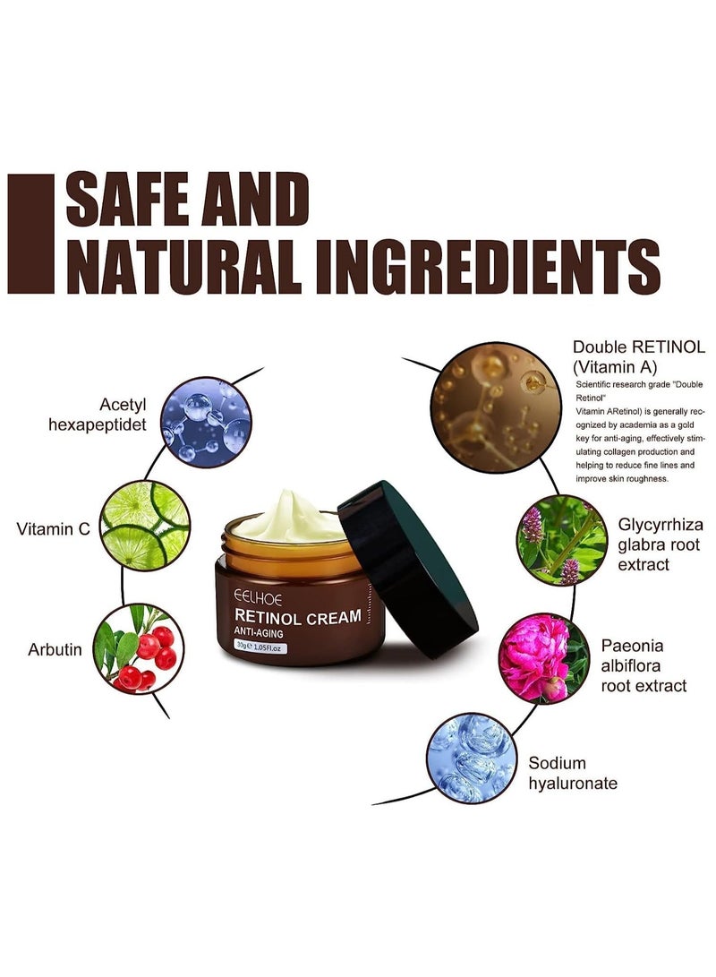 EELHOE Retinol Anti Aging Wrinkle Removal Skin Firming Cream, EELHOE Retinol Cream Anti-Aging with Hyaluronic Acid and Vitamin (1pcs) - Image 3
