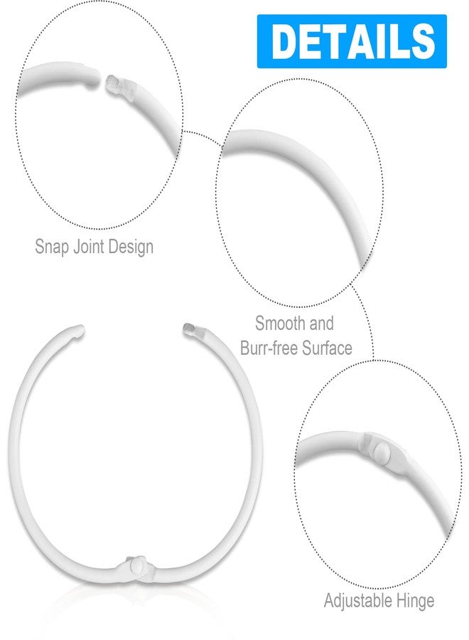 TCMAO 24 Pack Shower Curtain Rings, Rustproof Decorative Shower Curtain Hooks Metal Round Shower Ring Hooks for Bathroom Shower Rod (A-White) - Image 3