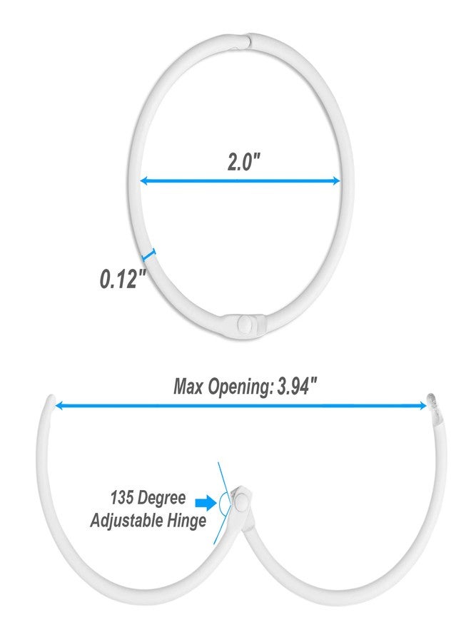 TCMAO 24 Pack Shower Curtain Rings, Rustproof Decorative Shower Curtain Hooks Metal Round Shower Ring Hooks for Bathroom Shower Rod (A-White) - Image 4