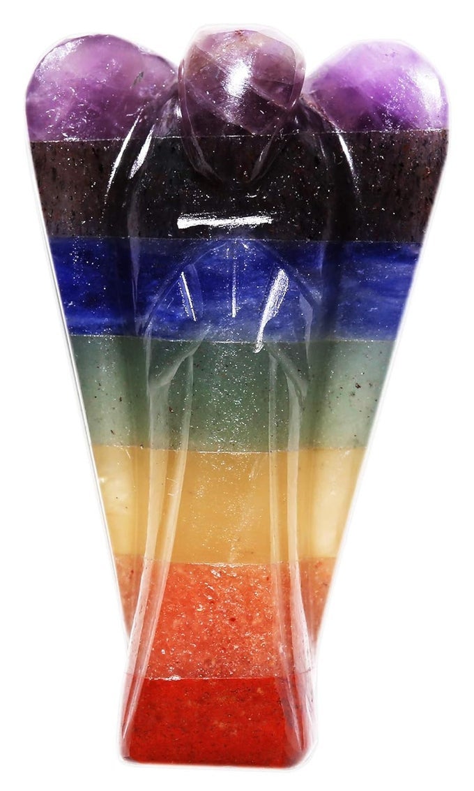 7 CHAKRA CRYSTAL ANGEL STATUES REIKI CRYSTAL ANGEL FIGURINES HEALING ANGEL FIGURINES CRYSTAL ANGEL FIGURINES 2 INCH 7 CHAKRA