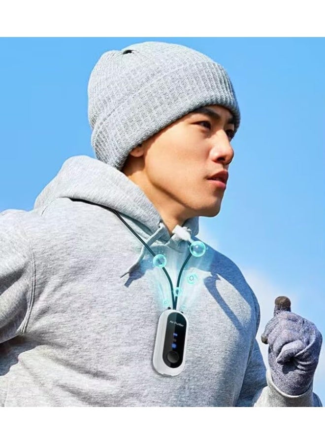 عربست قلادة تنقية الهواء المحمولة، أجهزة تنقية هواء شخصية صغيرة، خالية من الكهرباء الساكنة، جهاز تأيين قابل لإعادة الشحن، مناسبة لغرفة النوم والسيارة والطائرة، جهاز تأيين هواء صغير محمول، قلادة تنقية هواء قابلة للارتداء. - Image 5