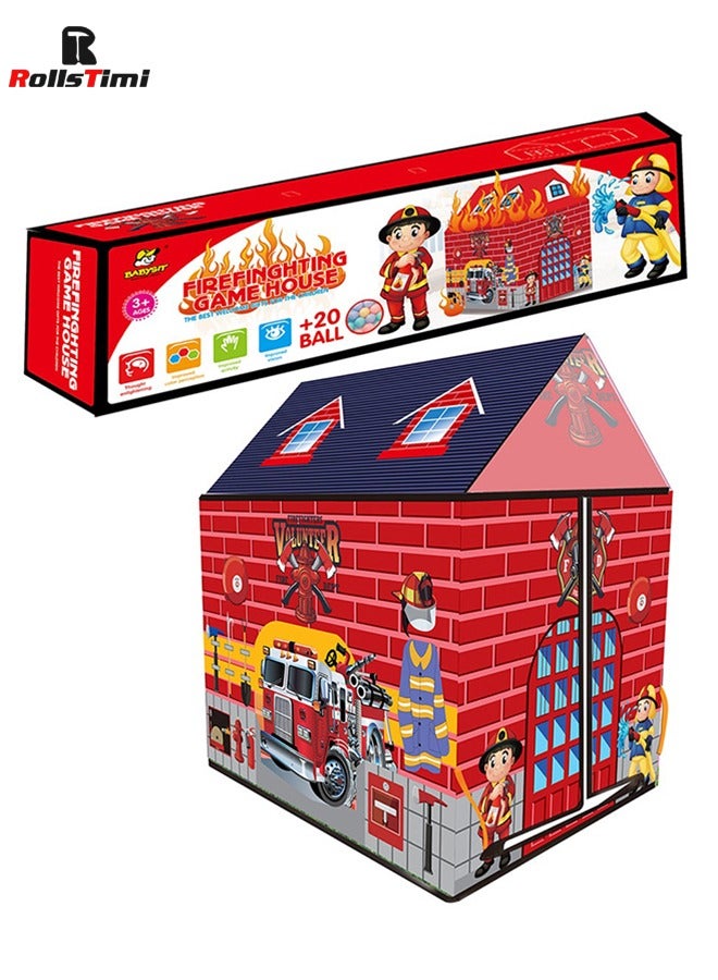 RollsTimi  Children's Tents for Fire Station Play Indoor and Outdoor Games Pretend Playhouse - Image 2