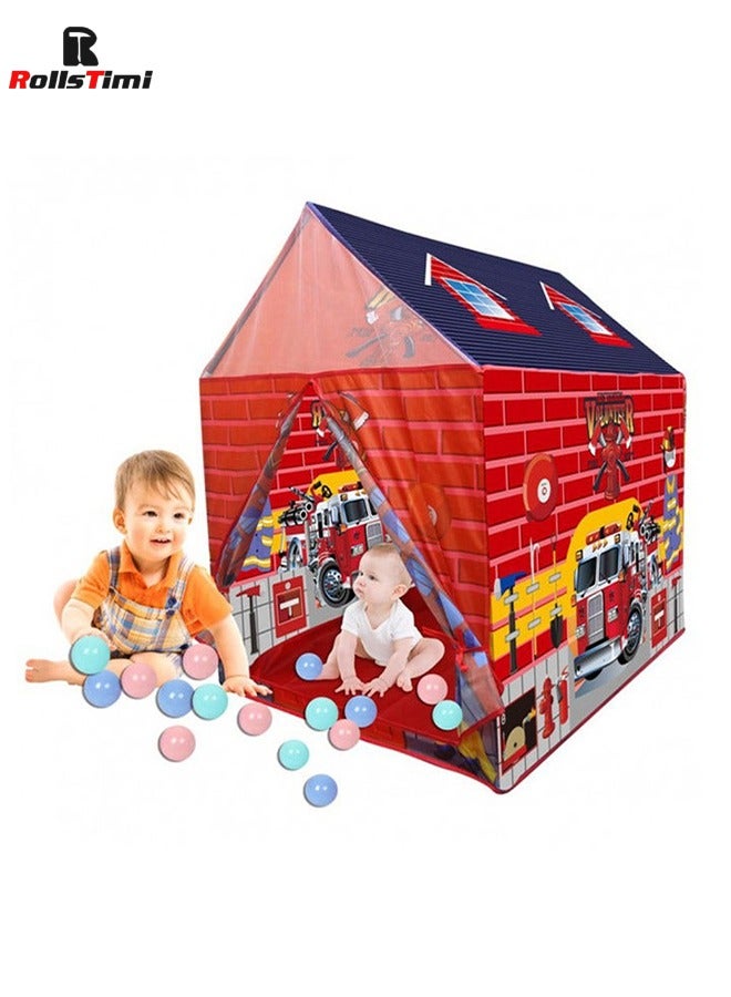 RollsTimi  Children's Tents for Fire Station Play Indoor and Outdoor Games Pretend Playhouse - Image 1