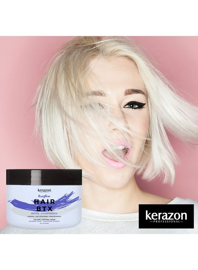 KERAZON Blonde Brazilian Hair Botox Treatment Purple Mask Platinum Effect & Silver Hair Providing Smoothing, Deep Hydration, Anti-Brass, Shine, Softness, Volume & Frizz Control. Packaging may vary.  - Image 5