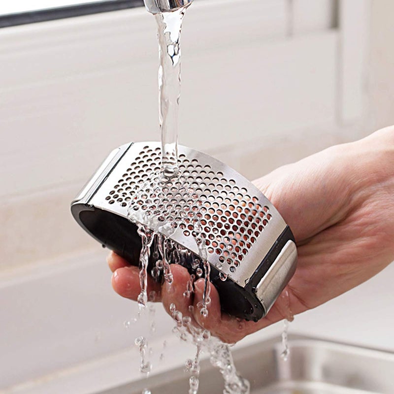 Tarni Stainless Steel Garlic Presser Garlic Press Crusher for Kitchen Garlic Crusher for Kitchen Ginger Presser for Kitchen Silver Black - Image 4