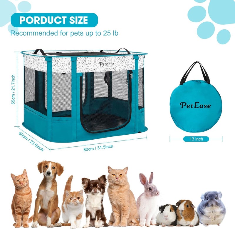 PetEase Portable Cat Playpen Dog Crate, Foldable Pet Cage for Rabbit Puppy Hamster, Indoor/Outdoor Cats Enclosure Cages Tent - Image 3