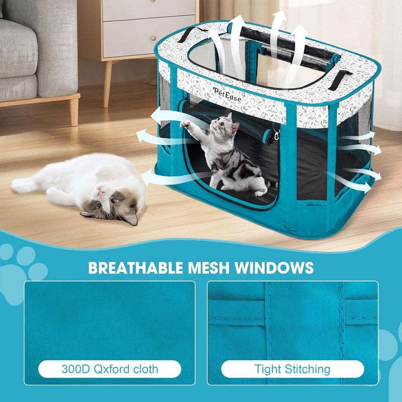 PetEase Portable Cat Playpen Dog Crate, Foldable Pet Cage for Rabbit Puppy Hamster, Indoor/Outdoor Cats Enclosure Cages Tent - Image 2