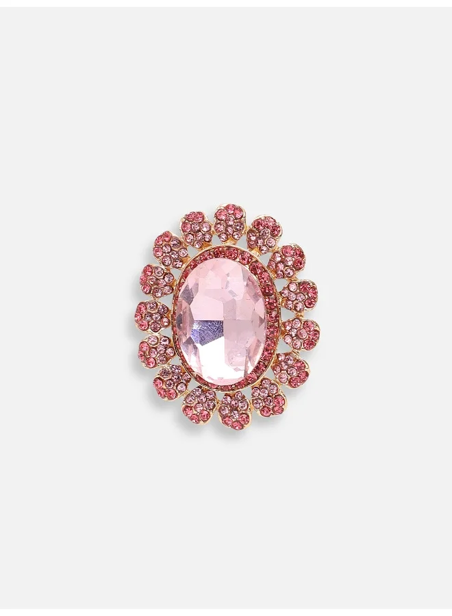 سوهي خاتم حجر مصمم للحفلات مطلي بالذهب