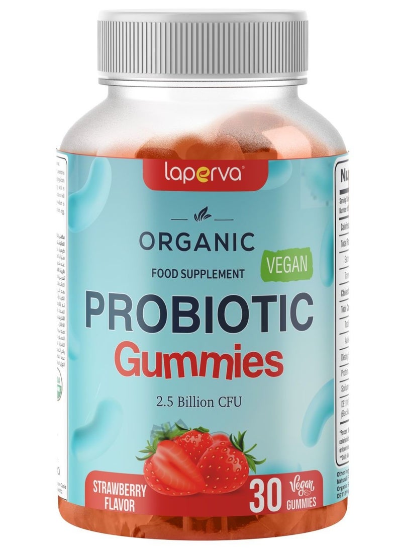 Laperva Organic Probiotic Strawberry Flavor 30 Vegan Gummies 