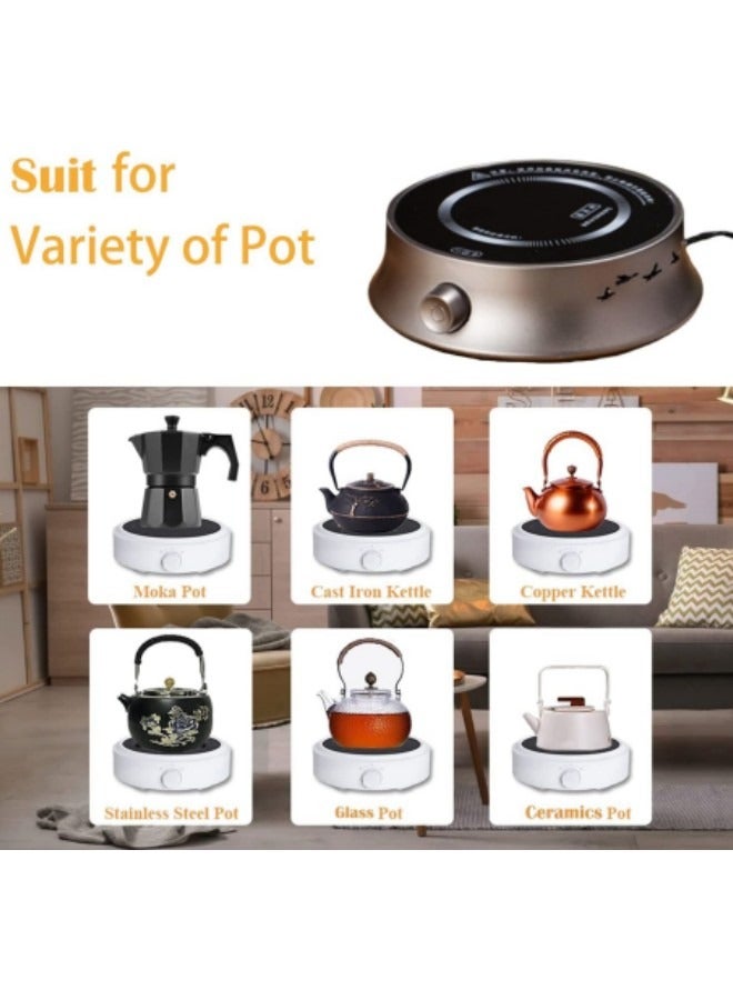 GGEROU Electric Coffee Pot Warmer with 900ml Teapot,Electric Teapot Stove, 800W Electric Ceramic Stove Hot Plate, Black - Image 2