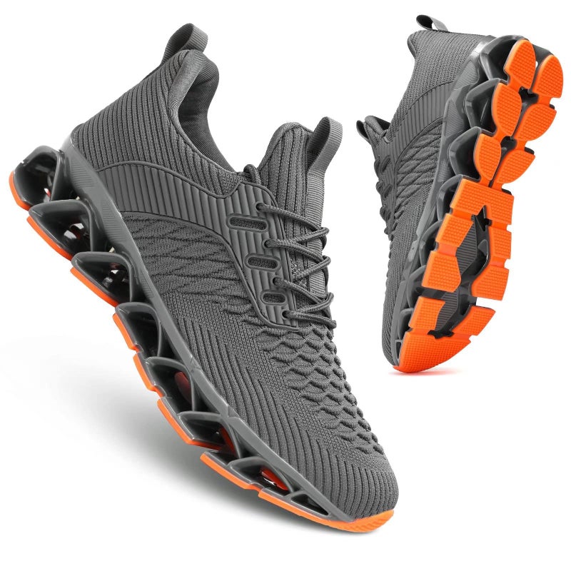 Kvovzo Mens Slip on Walking Running Shoes Blade Tennis Casual Fashion Sneakers Comfort Non Slip Work Sport Athletic Trainer DarkGray - Image 2