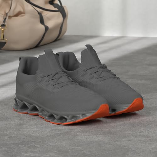 Kvovzo Mens Slip on Walking Running Shoes Blade Tennis Casual Fashion Sneakers Comfort Non Slip Work Sport Athletic Trainer DarkGray - Image 3