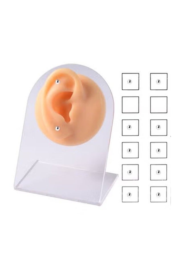 LL Magnetic Nose Studs,12 Pieces Magnetic Crystal Stud, Earrings Face Magnetic Clips Non Pierced Earrings Nose Lip Ring Clips Silver - Image 1