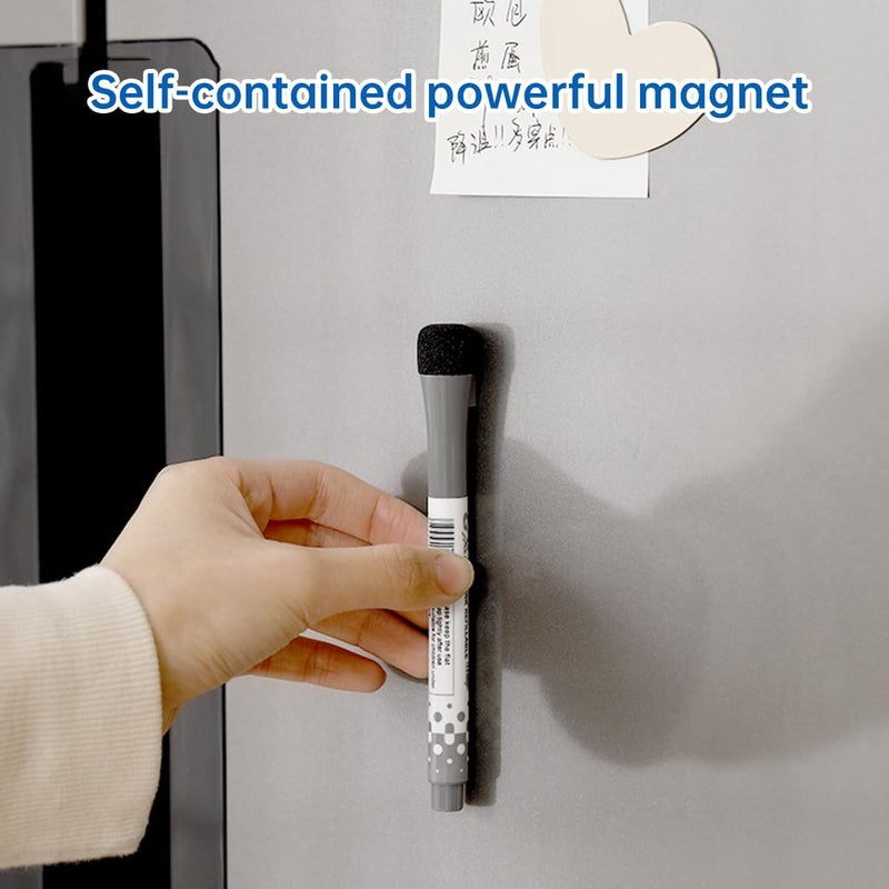 إي سي في في مجموعة من 8 أقلام سبورة بيضاء قابلة للمسح الجاف، أقلام سبورة بيضاء مغناطيسية سهلة المسح، قلم اجتماعات مع غطاء ممحاة للكتابة على السبورة البيضاء والزجاج والمرايا - Image 4