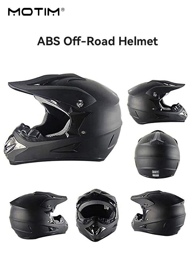 Motim 3Pcs/Set Dirtbike Helmet, Full Face Motocross Motorbike Motorcycle Helmet for Men Cross Helmet, Full Face Helmet Mtb Dot Certification Including Glasses, Gloves and Mask Set - Image 2