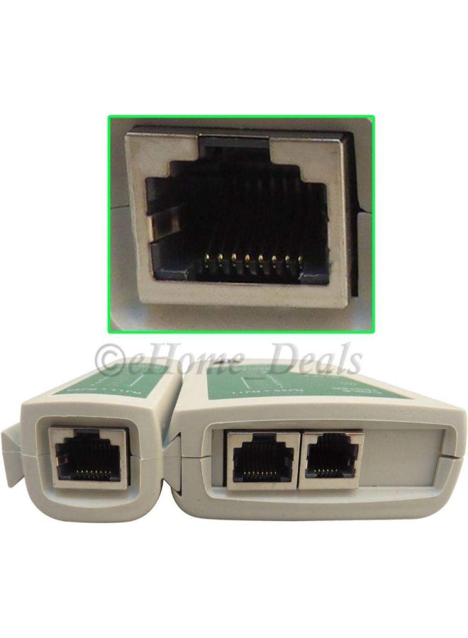 RJ45/RJ11/RJ12 LAN Crossover Network And Telephone Cable Tester Green/White - Image 4