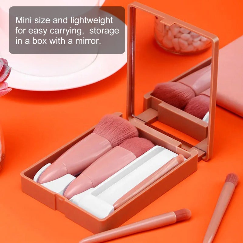Makeup Brushes: 5-Piece Pink Skin-Friendly Soft Non-Shedding Brush Set - Ergonomic Handle Compact Storage Bag for Makeup Artists Beginners Travel Daily Makeup - Image 5