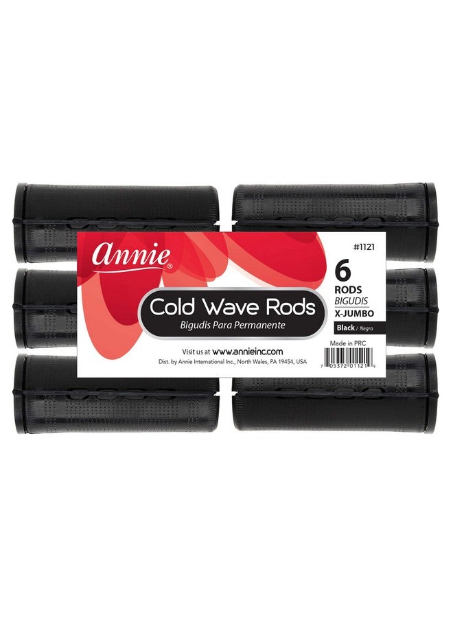 Annie Jumbo Cold Wave Rods Rubber Band For Hair Curling And Perm Styling Black Set Of (3) Packs Of (6) (18 Pieces) Easy To Clean Store And Travel - Image 1
