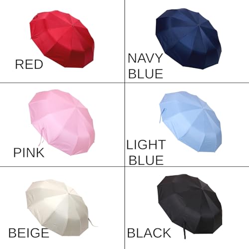 SARVAH Sakha 3-Fold Unisex Windproof Umbrella with 24 Keels | Auto Open & Close | UV Protection | 106 cm Diameter | Sturdy & Compact for Heavy Rain & Wind (Pink) - Image 5