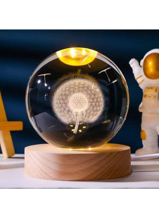 Generic - Crystal Globe with LED Light - D3 Designs: Add a magical ambiance to any space with this glowing crystal globe featuring a variety of stunning designs. Perfect as a decorative piece or a unique gift. - Image 1
