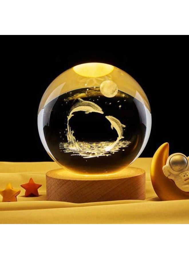 Generic - Crystal Globe with LED Light - D3 Designs: Add a magical ambiance to any space with this glowing crystal globe featuring a variety of stunning designs. Perfect as a decorative piece or a unique gift. - Image 1