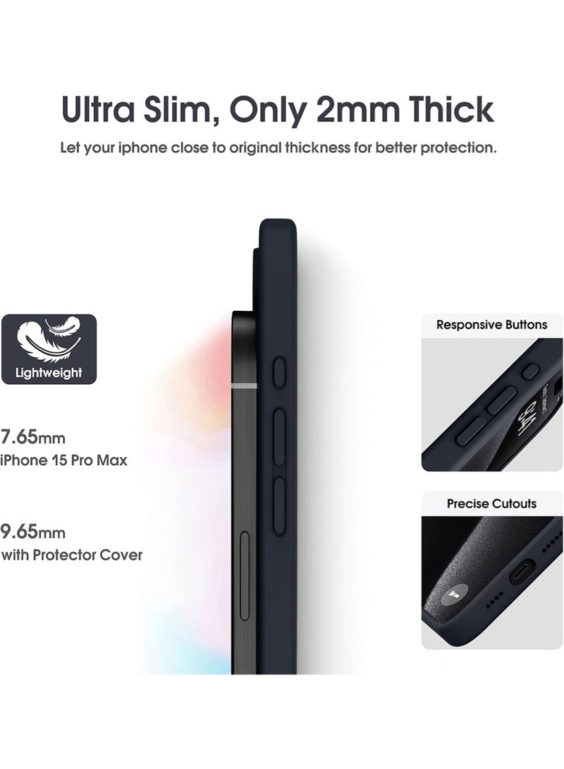 WRISTWISE Case Cover for iPhone 15 Pro Max - [Camera All-Round Protection] [Soft Microfiber Lining Anti-Scratch] Shockproof Phone Case Cover, Black - Image 4