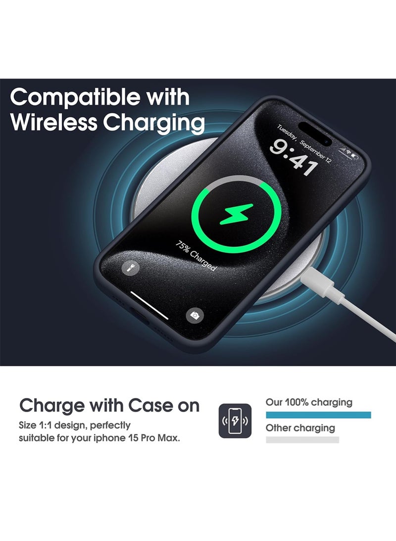 WRISTWISE Case Cover for iPhone 15 Pro Max - [Camera All-Round Protection] [Soft Microfiber Lining Anti-Scratch] Shockproof Phone Case Cover, Black - Image 5