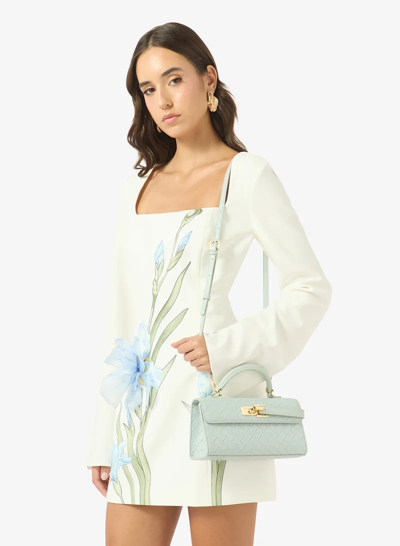 Jw Pei Blue Keyla Weave Texture Top Handle Bag for Women | Best Price UAE