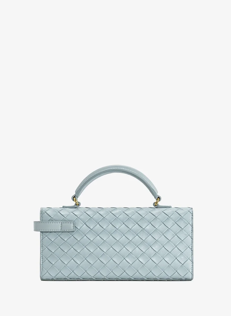 Jw Pei Blue Keyla Weave Texture Top Handle Bag for Women | Best Price UAE
