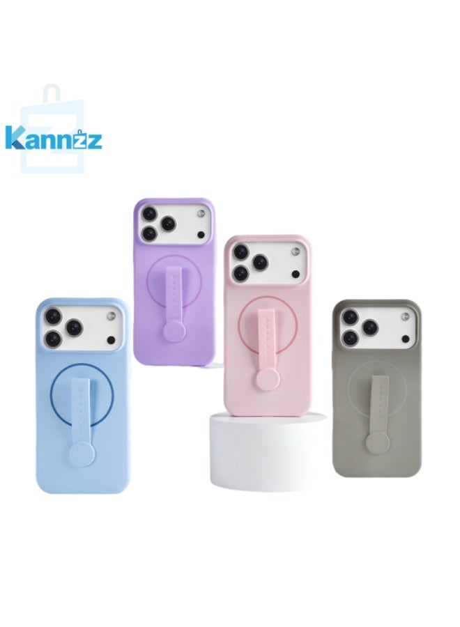 Kannzz Trending Silicone Phone Case with Wristband Strap – Soft Protective Cover for iPhone 17 Series - Grey - Image 4