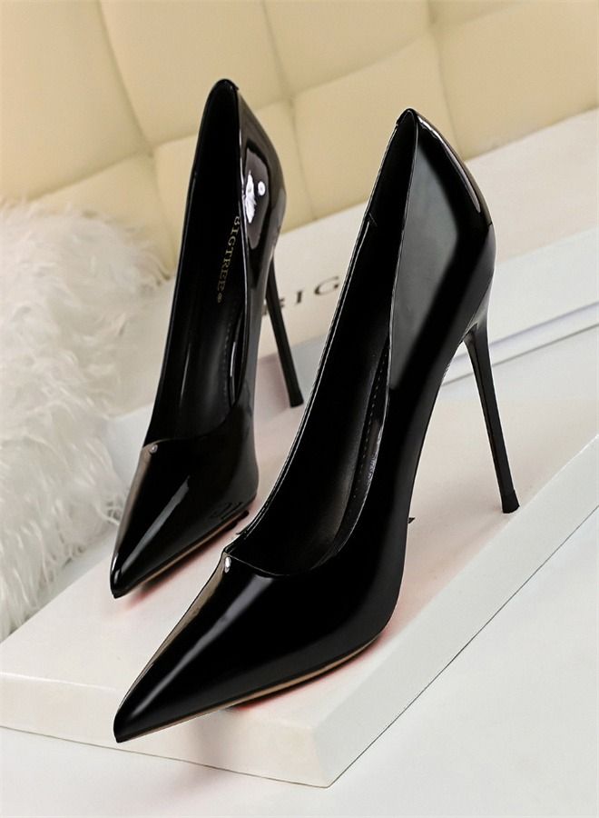 BIGTREE Shallow Pointed High Heels 9.5CM Black