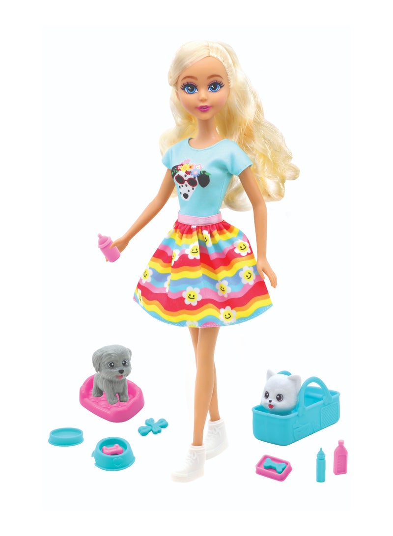 Funville مجموعة لعب دمى مع ملحقات رعايةpets - Image 1