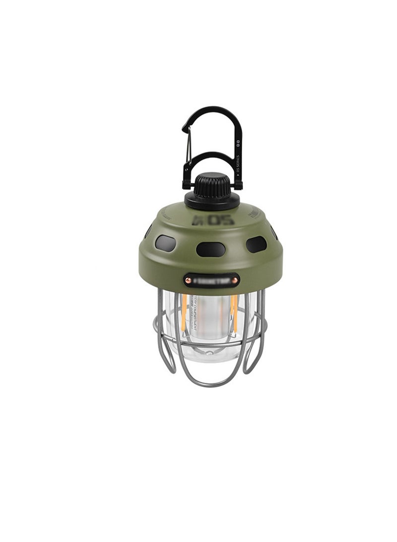 Green Outdoor Camping Tent Lights Retro Portable Lighting Ambient Camp Lights Rechargeable - Image 1