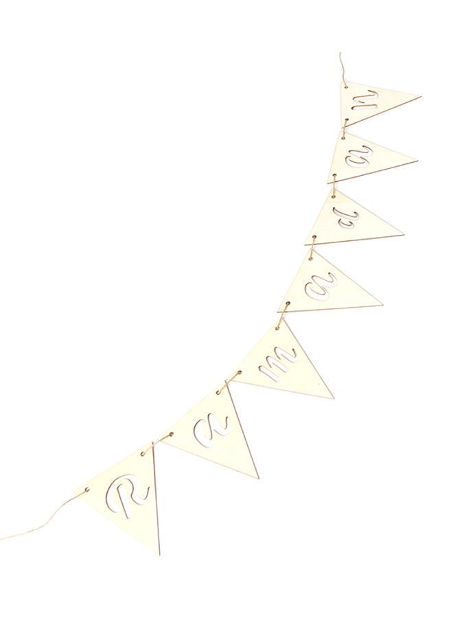 NIBEMINENT 10-Pieces Wooden Ramadan Hanging Pendants With Ropes Brown 14x1.8x12centimeter  - Image 1