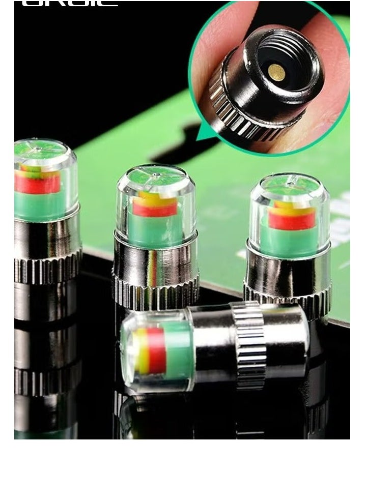 Generic - Car Tire Pressure Indicator Tire Pressure Gauge Indicator Alert Monitoring Valve Cap Sensor External Valve Detection 4 Pieces - Image 1