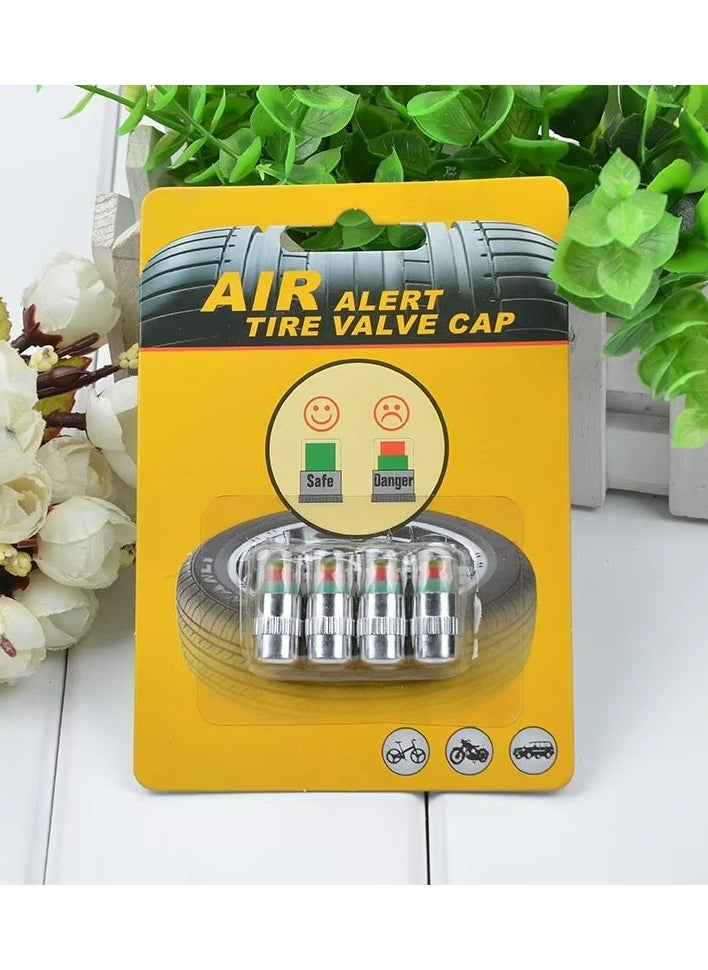 Generic - Car Tire Pressure Indicator Tire Pressure Gauge Indicator Alert Monitoring Valve Cap Sensor External Valve Detection 4 Pieces - Image 1