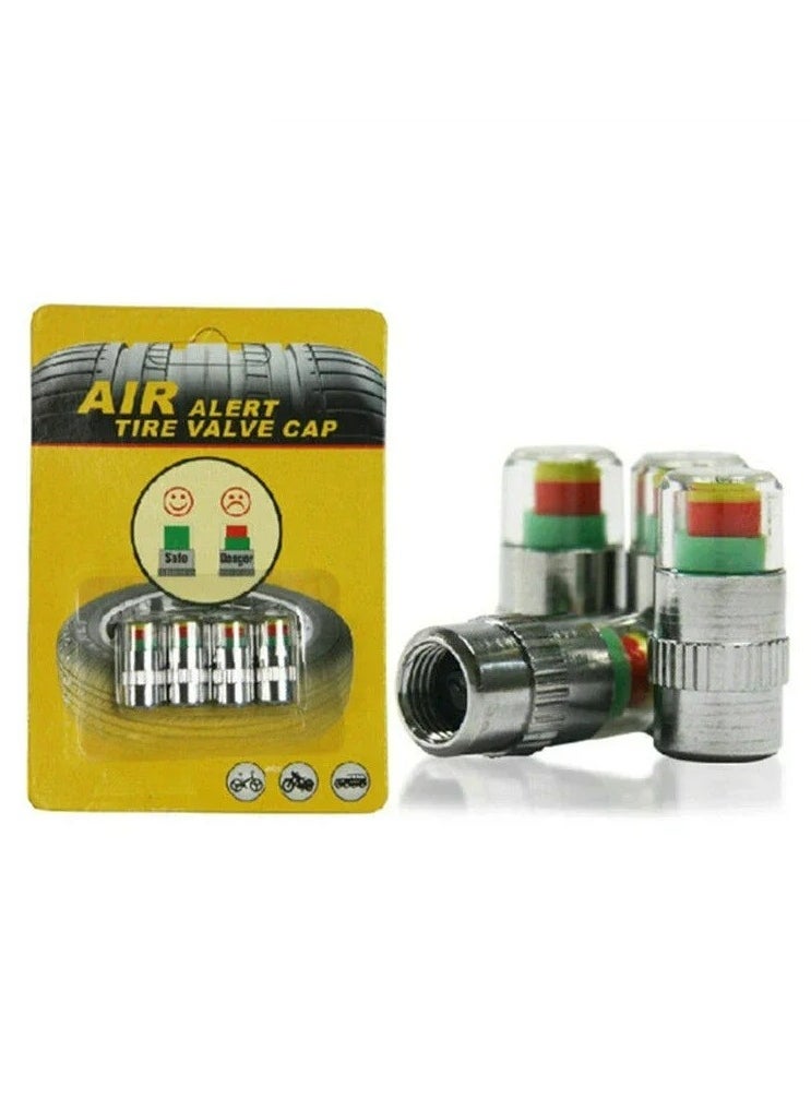 Generic - Car Tire Pressure Indicator Tire Pressure Gauge Indicator Alert Monitoring Valve Cap Sensor External Valve Detection 4 Pieces - Image 1