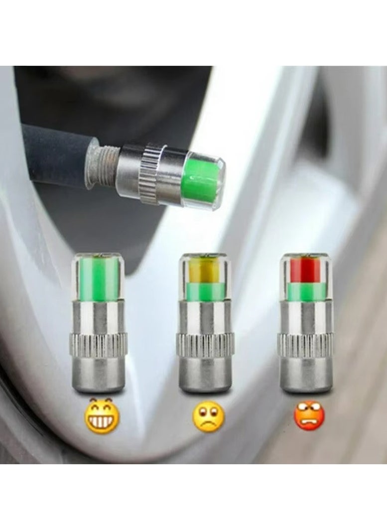 Generic - Car Tire Pressure Indicator Tire Pressure Gauge Indicator Alert Monitoring Valve Cap Sensor External Valve Detection 4 Pieces - Image 1