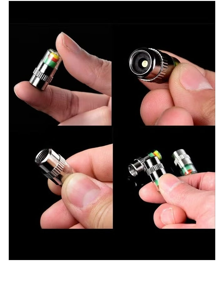 Generic - Car Tire Pressure Indicator Tire Pressure Gauge Indicator Alert Monitoring Valve Cap Sensor External Valve Detection 4 Pieces - Image 1