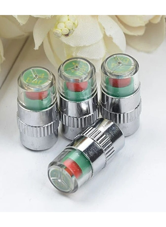 Generic - Car Tire Pressure Indicator Tire Pressure Gauge Indicator Alert Monitoring Valve Cap Sensor External Valve Detection 4 Pieces - Image 1