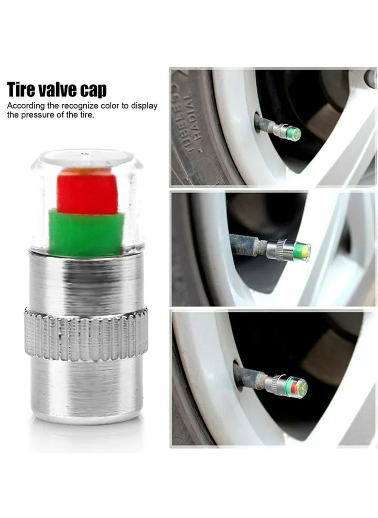 Generic - Car Tire Pressure Indicator Tire Pressure Gauge Indicator Alert Monitoring Valve Cap Sensor External Valve Detection 4 Pieces - Image 1