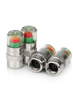 Car Tire Pressure Indicator Tire Pressure Gauge Indicator Alert Monitoring Valve Cap Sensor External Valve Detection 4 Pieces